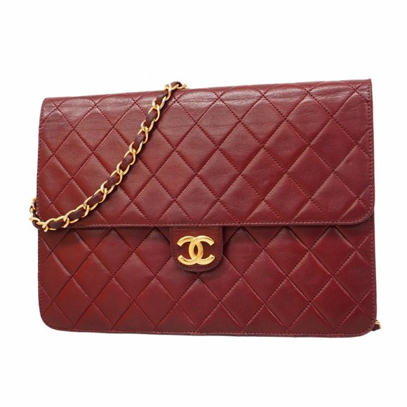 CHANEL Red Lambskin Leather Shoulder Bag - Picture 1 of 15